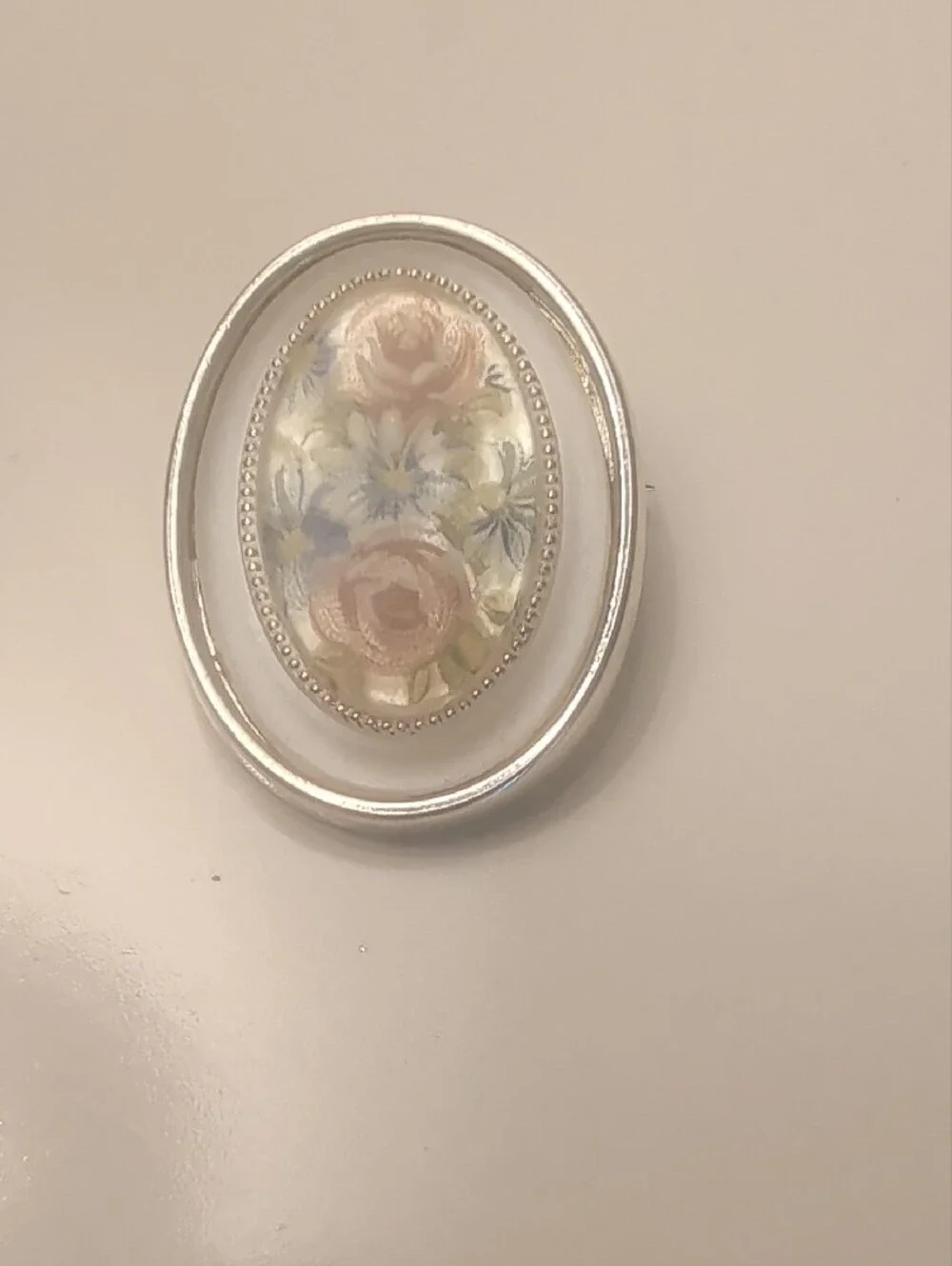 Floral Vintage Oval Pin Brooch